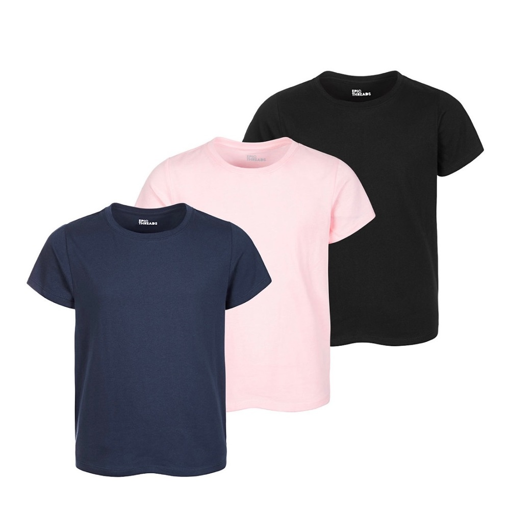 Epic Threads Little Girls 3-Pack Solid T-Shirts, Created For Macy's size 3 yrs